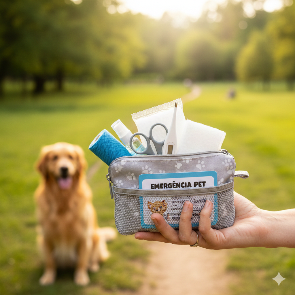 Kit de primeiros socorros para pets versão viagem